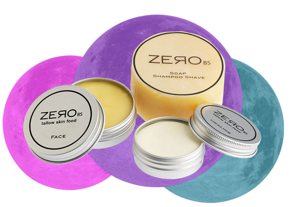 ZERO BS is a luxurious, 100% Natural Tallow skincare range. This animal fat provides the closest molecular match to our skin’s natural oils. The skin recognises this mammal fat and pulls it into the skin cell membrane.